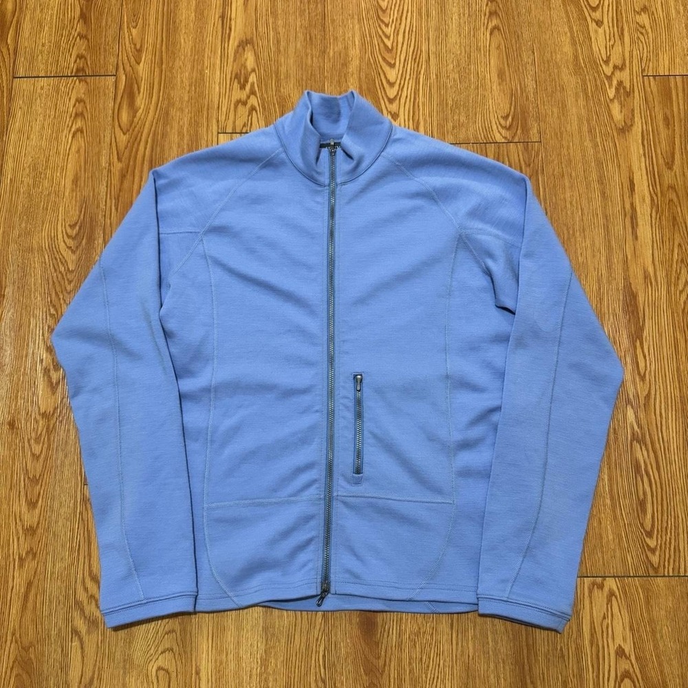 Ibex Women's Shak Jacket XL Full Zip Merino Wool Blue USA Made Outdoors